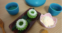 Steamed Coconut Cupcakes with Coconut Ice Cream (Putu Ayu)